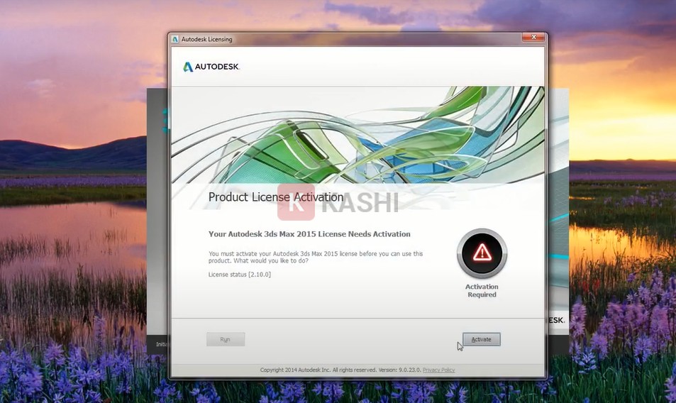Nhấn nút Activate trên cửa sổ chào mừng