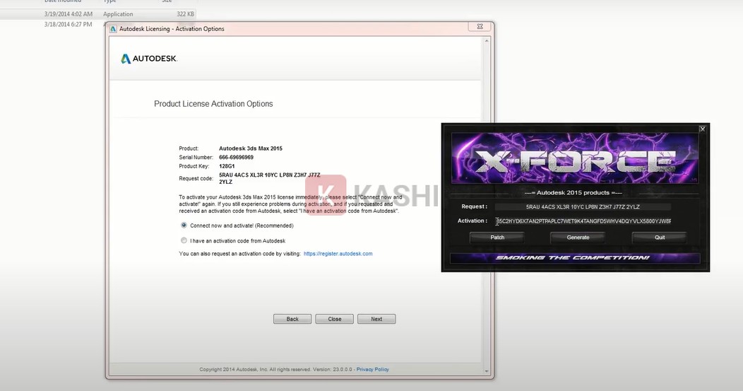 Thao tác copy Request Code và lấy mã Activation