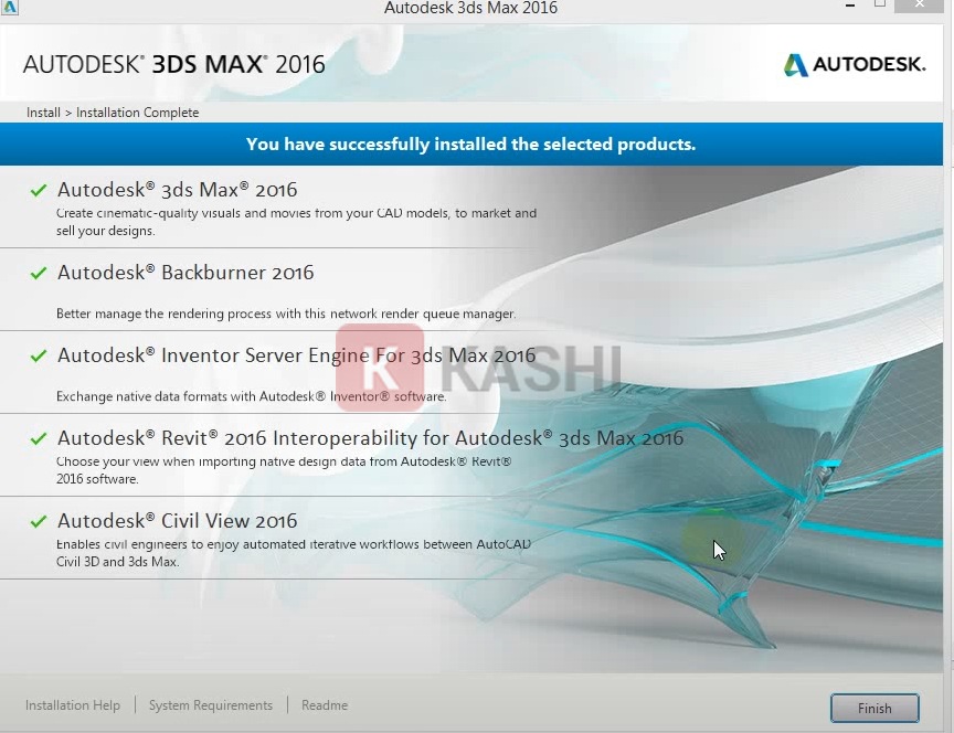 Cài đặt 3ds max 2016 thành công