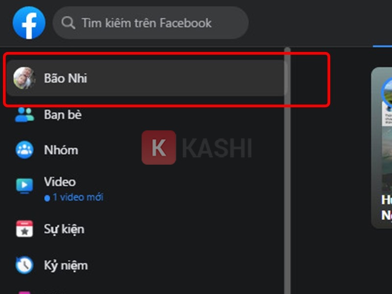 Nhấn vào biểu tượng trang cá nhân