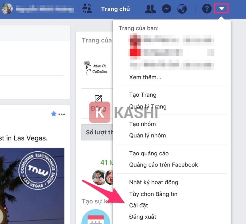 Nhấn biểu tượng mũi tên hướng xuống