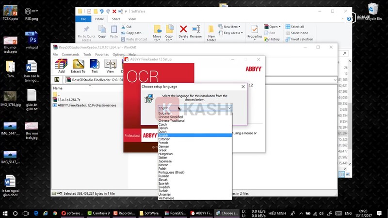 Chọn ngôn ngữ cài đặt -> "OK".