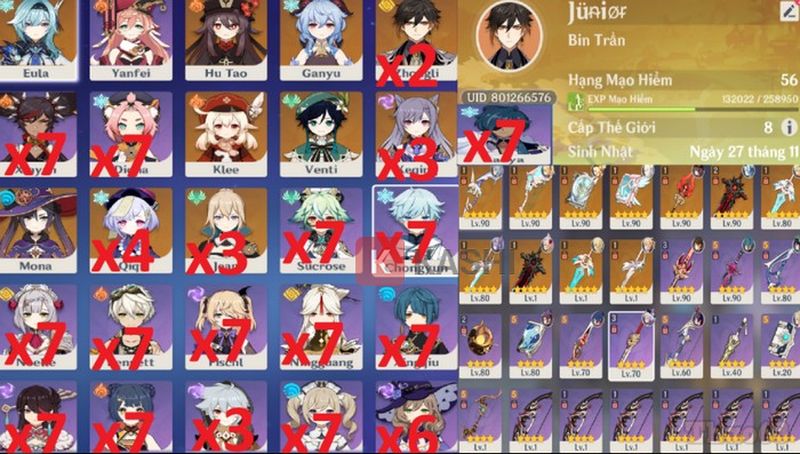 Acc Genshin Impact VN