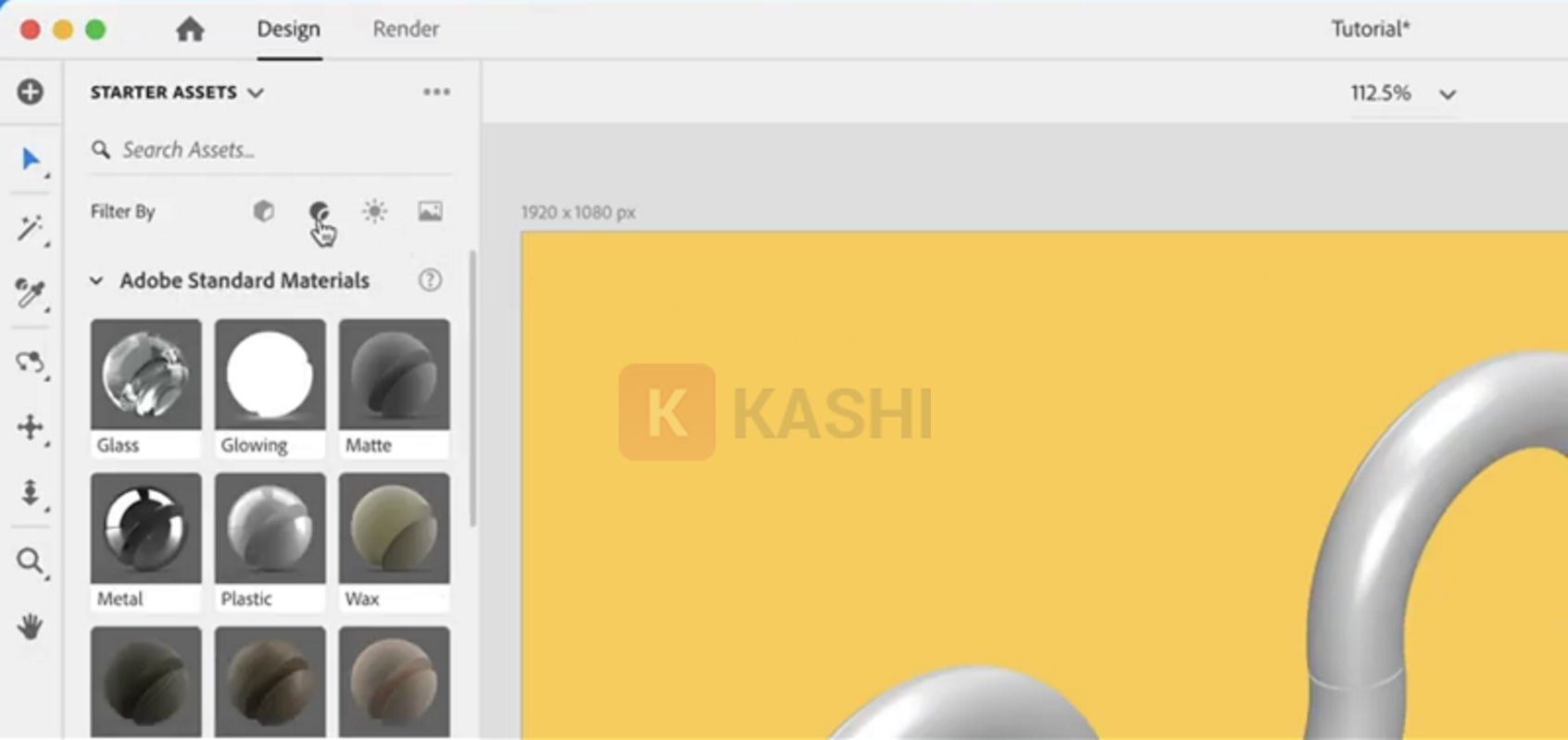 Tùy chỉnh chất liệu trong Adobe Dimension