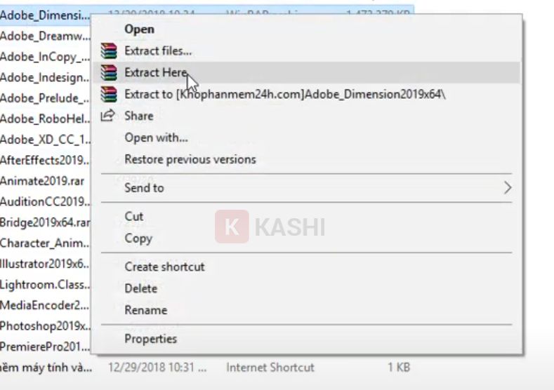 Giải nén file cài đặt