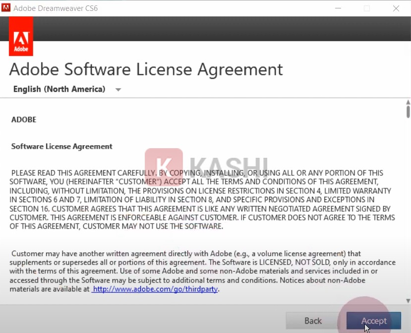 Đồng ý với điều khoản phần mềm 