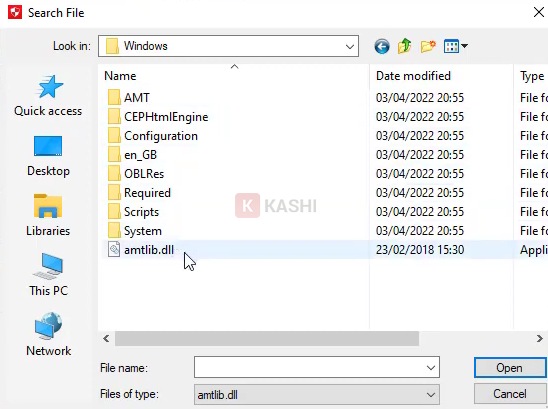 Chọn file Amtlib.dll