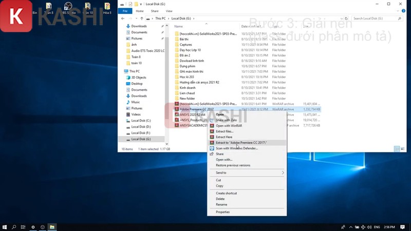 Giải nén file cài đặt