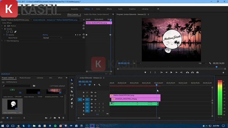 Giao diện làm việc của Adobe Premiere Pro CC 2017