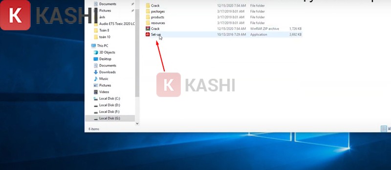 Chạy file Setup