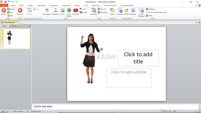 Giao diện Phần mềm Adobe Presenter