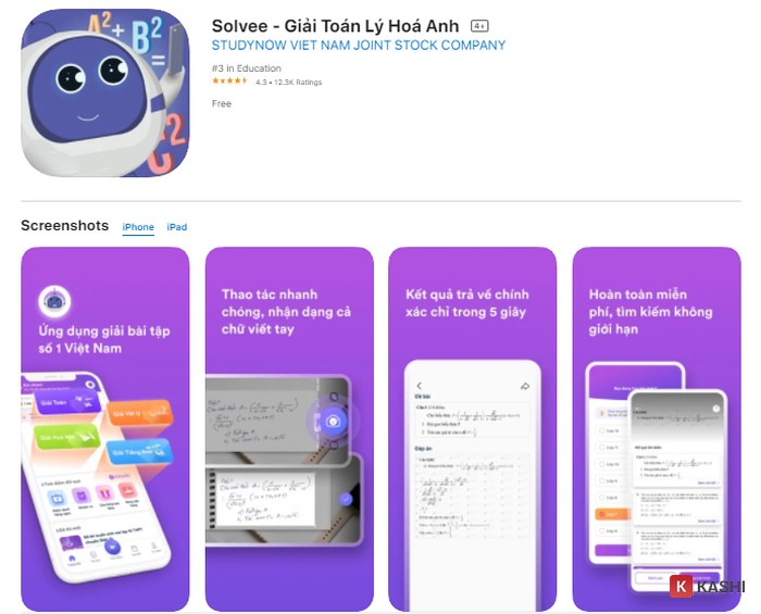 Ứng dụng giải bài tập Solvee