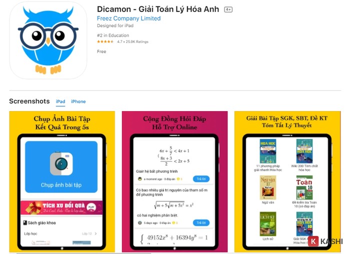 Ứng dụng giải bài tập Dicamon