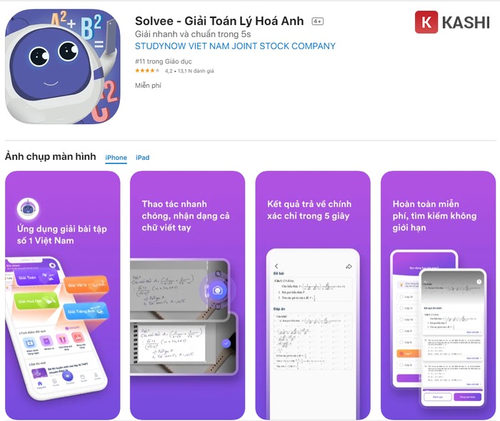 Slovee - Ứng dụng giải Toán, Lý, Hóa trong 5 giây