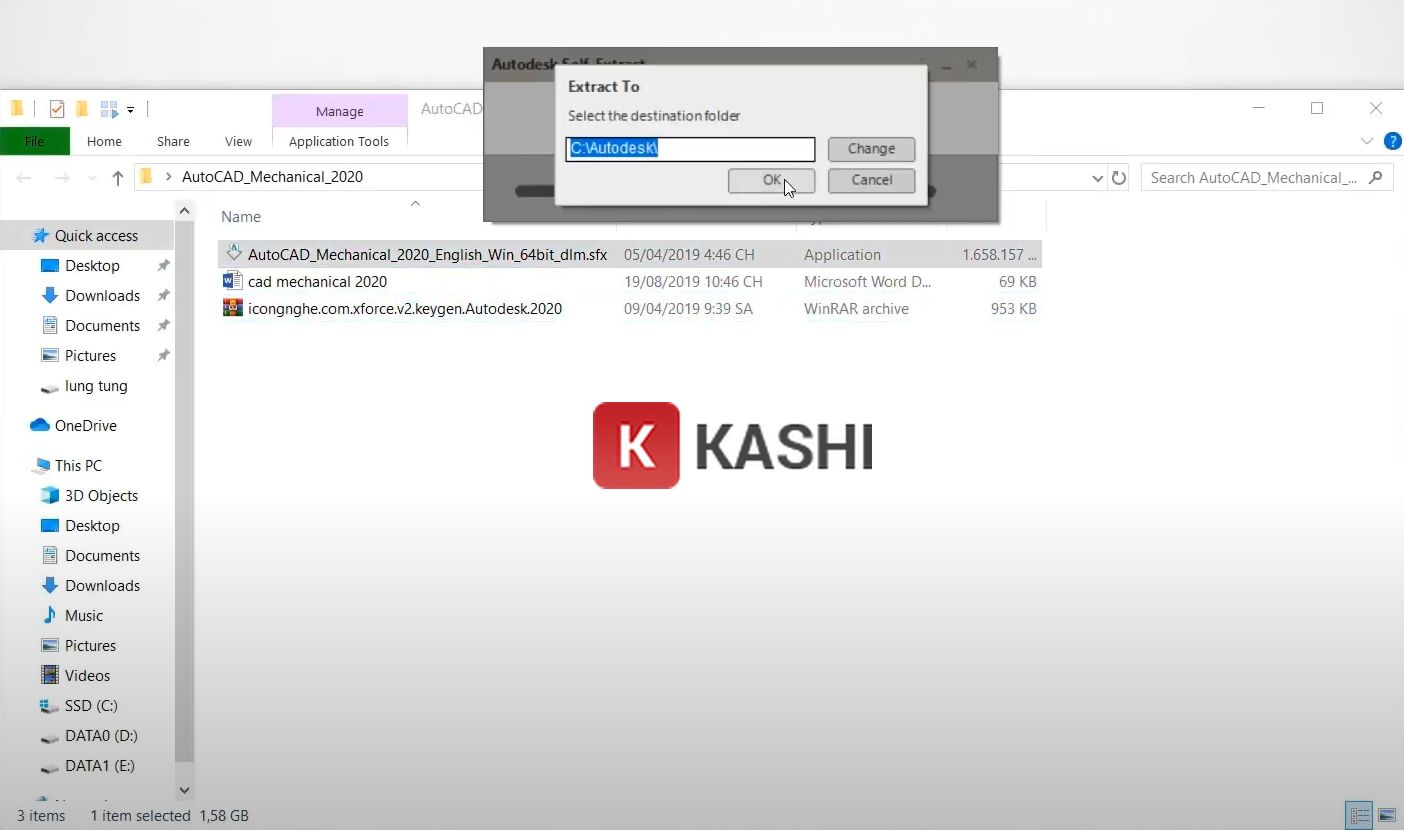 Giải nén bộ cài