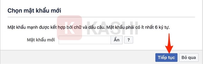 Thay đổi mật khẩu mới