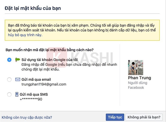 Chọn cách nhận mã