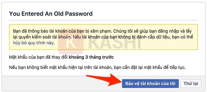 Chọn bảo vệ tài khoản