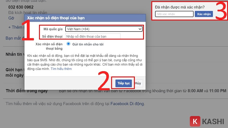 Nhập mã xác nhận