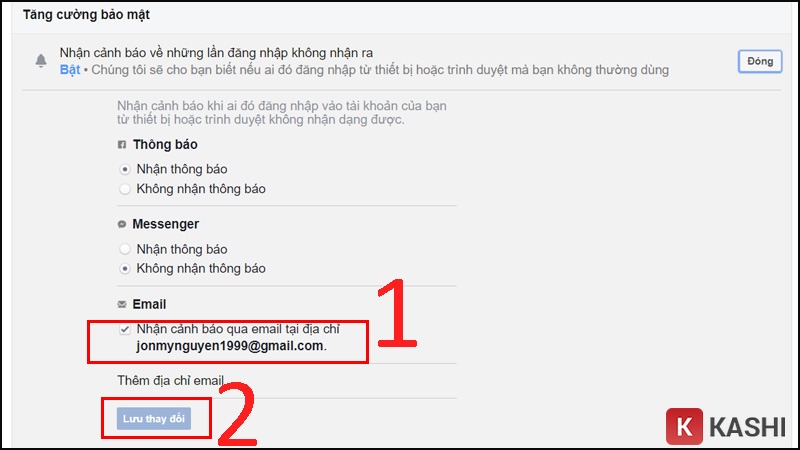 Cảnh báo đăng nhập