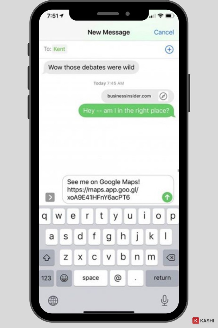 Gửi liên kết vị trí qua tin nhắn