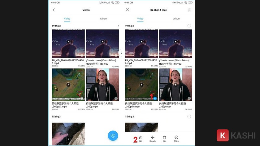 Chọn video và chia sẻ trên Facebook Lite