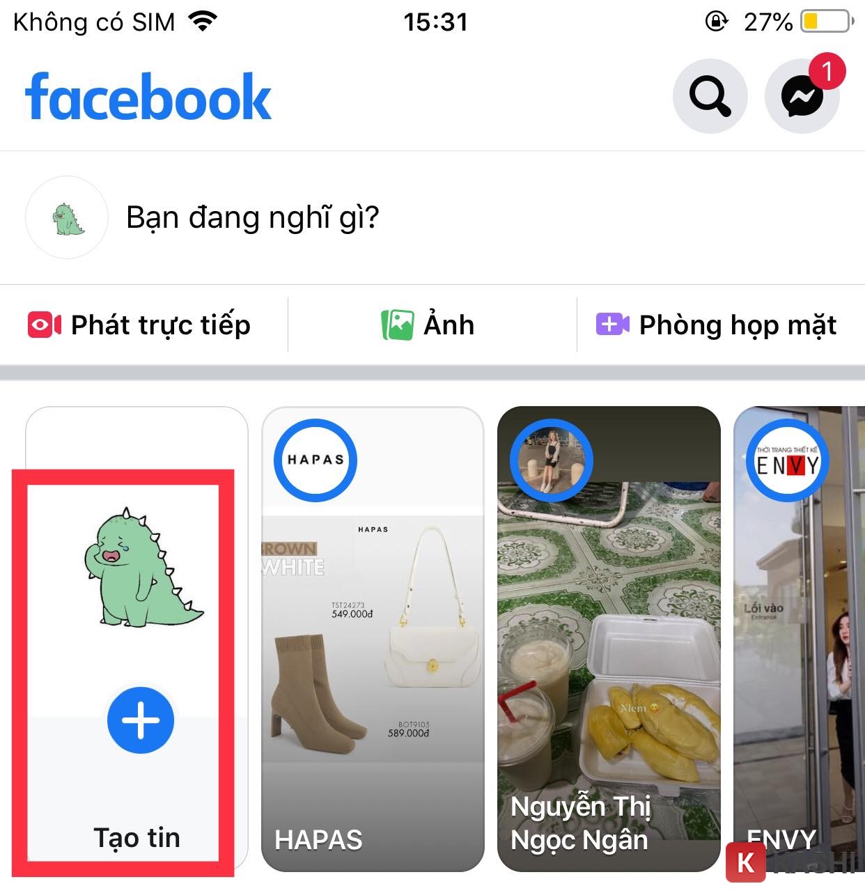 Tạo tin trên Facebook iOS