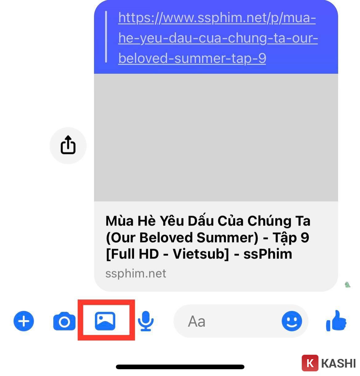 Chọn biểu tượng hình ảnh trong Messenger