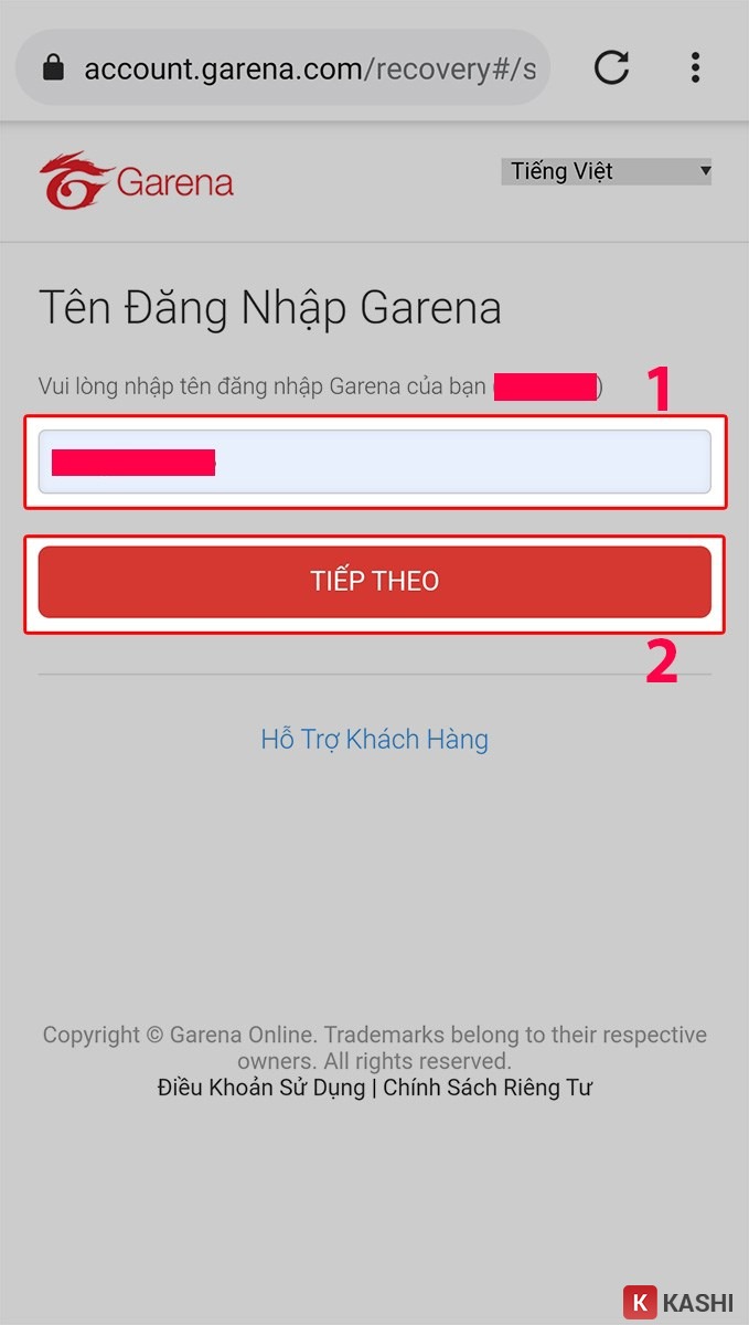 Nhập tên đăng nhập