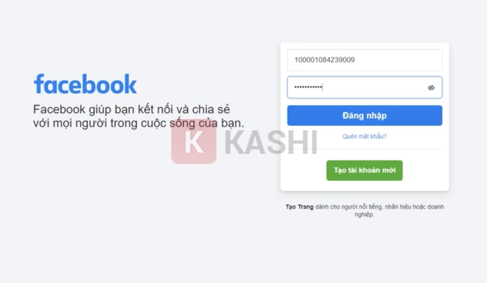 Đăng nhập Facebook bằng ID