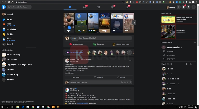 Đăng nhập Facebook thành công