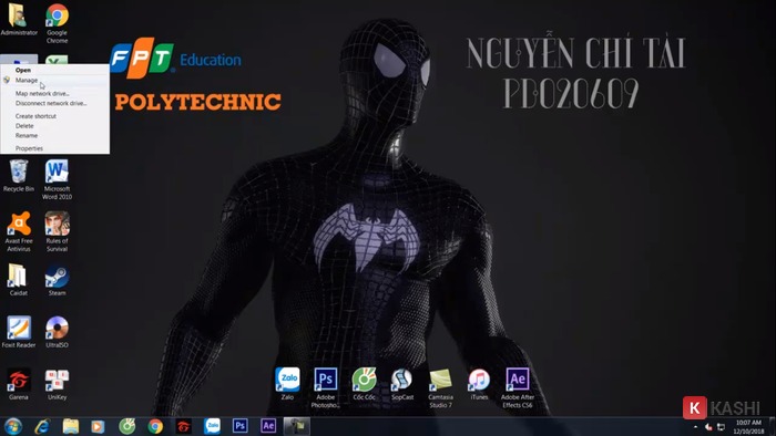 Mở Computer Management