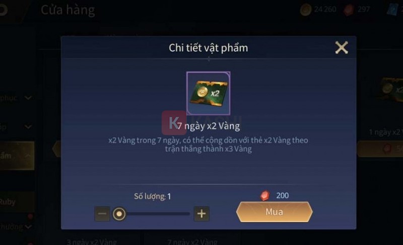 Thẻ nhân đôi vàng Liên Quân