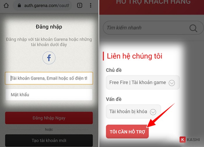 Chọn “Tôi cần hỗ trợ”