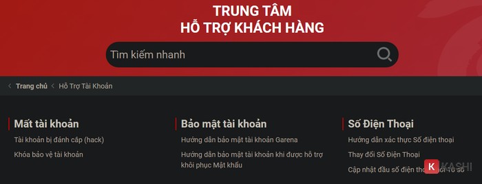 Chọn “Mất tài khoản”