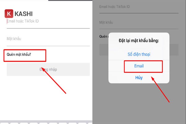 Minh họa cách lấy lại mật khẩu bằng email