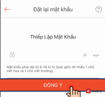 Thiết lập mật khẩu mới