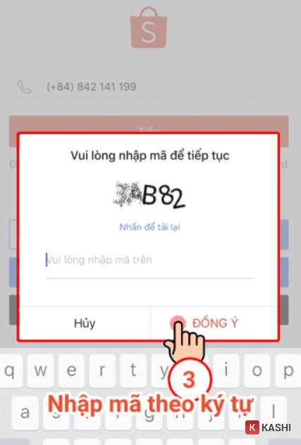 Nhập mã theo ký tự
