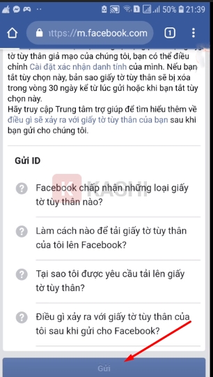 Điền thông tin và gửi