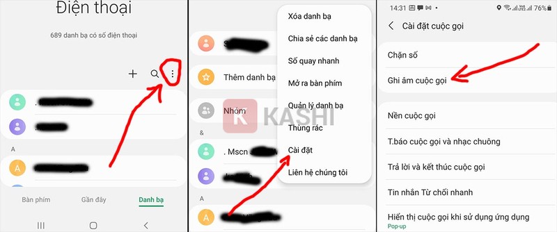 Bật ghi âm cuộc gọi