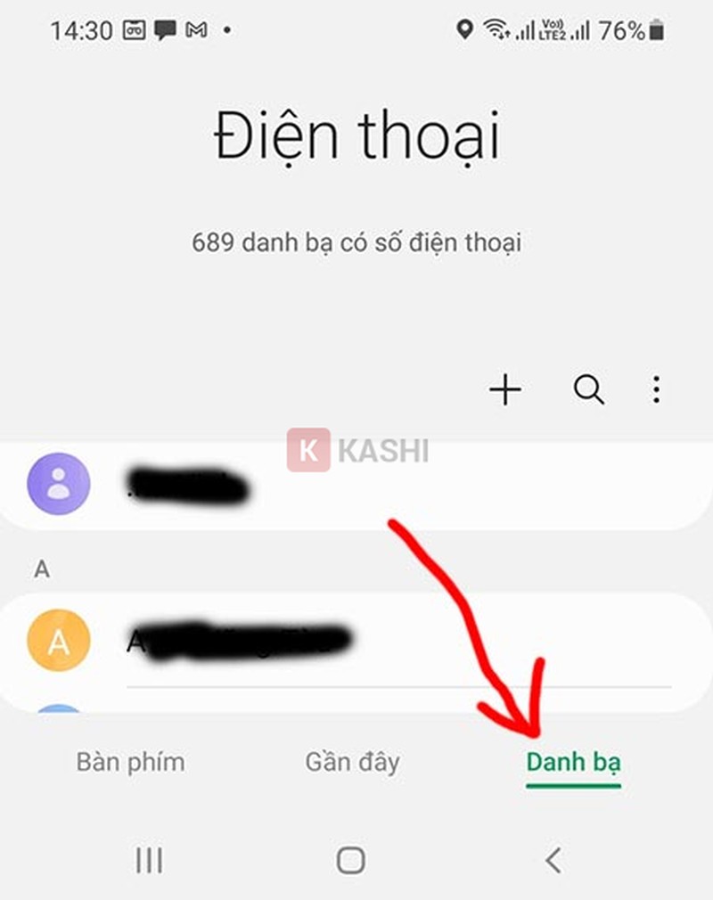 Danh bạ hoặc cuộc gọi gần đây