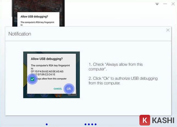 Cho phép gỡ lỗi USB