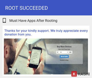 Kết quả root Android thành công
