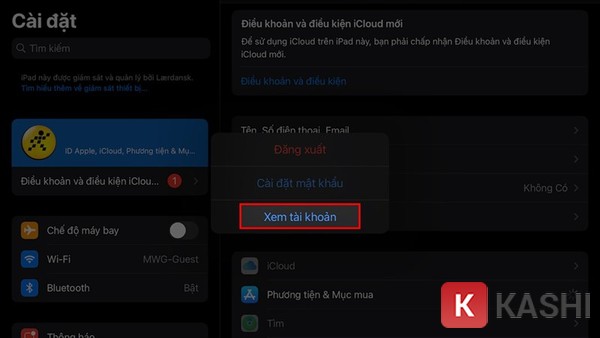 Xem thông tin tài khoản Apple ID
