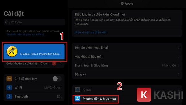 Truy cập cài đặt Apple ID