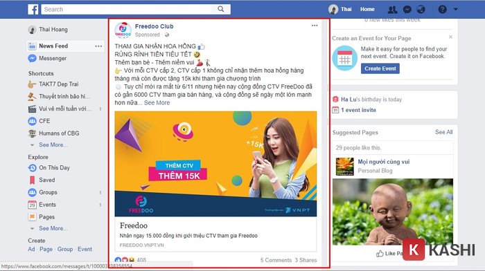 Hình ảnh minh họa về quảng cáo Facebook