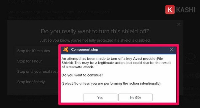Xác nhận tắt tùy chọn