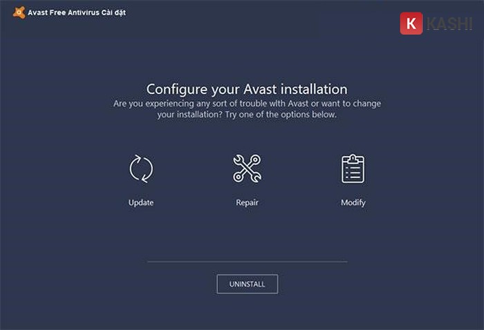 Gỡ cài đặt Avast