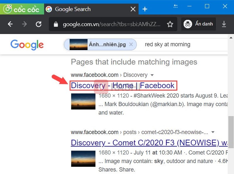 So sánh ảnh và truy cập Facebook