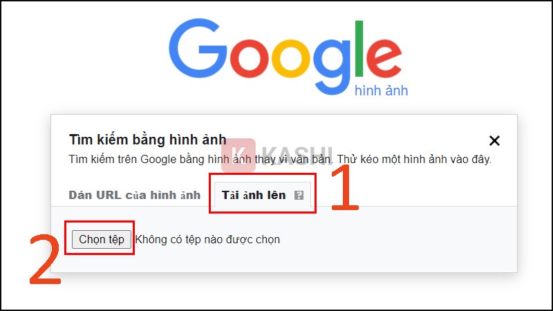 Chọn "Tải ảnh lên" và "Chọn tệp"